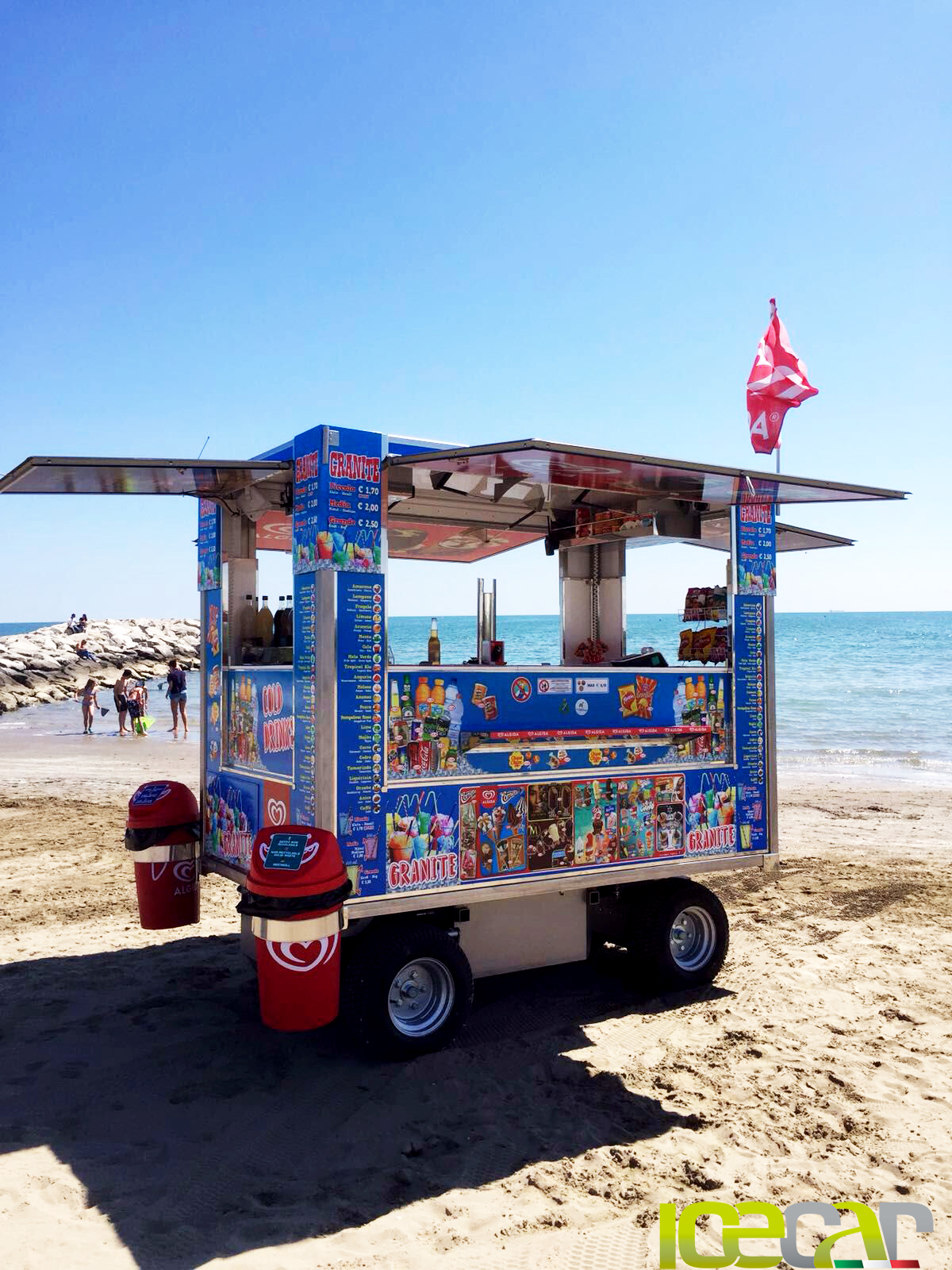 Beach Ice Cream Cart Mobile Street Vending Electric Icecar Vehicles
