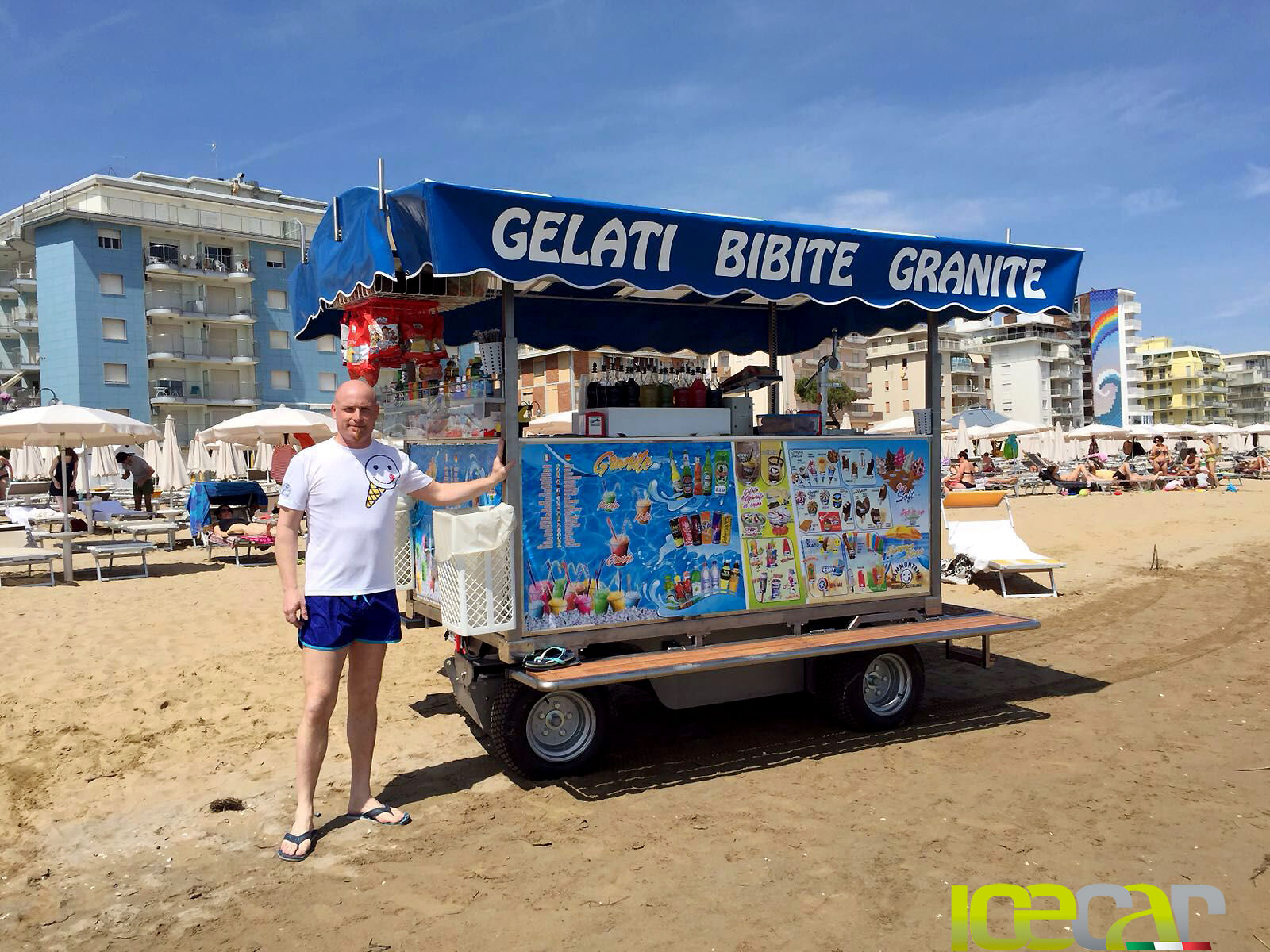 Beach Ice Cream Cart Mobile Street Vending Electric Icecar Vehicles