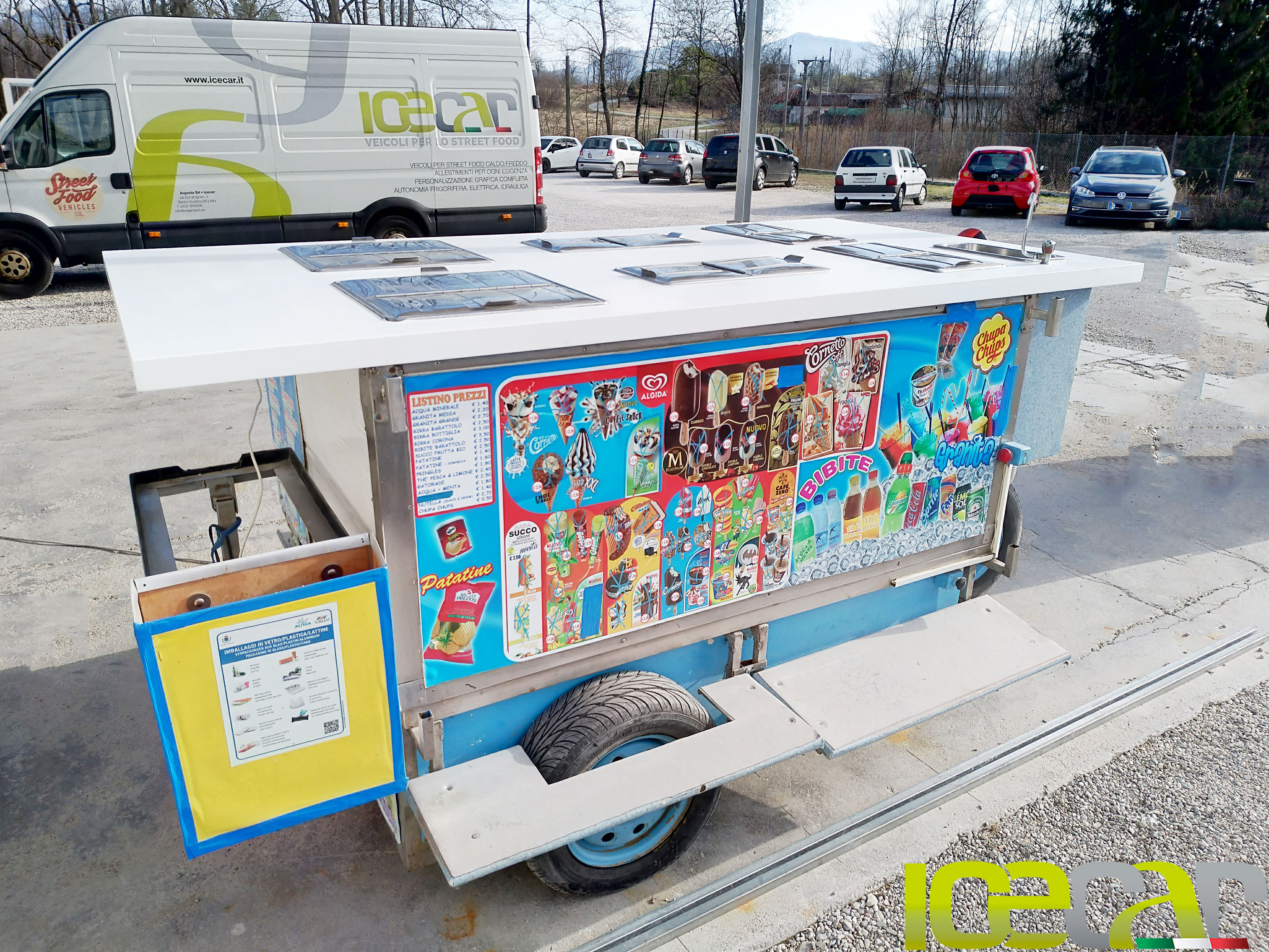Beach Ice Cream Cart Mobile Street Vending Electric Icecar Vehicles