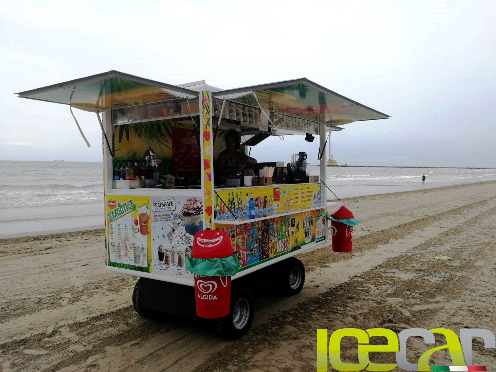 Beach Ice Cream Cart Mobile Street Vending Electric Icecar Vehicles