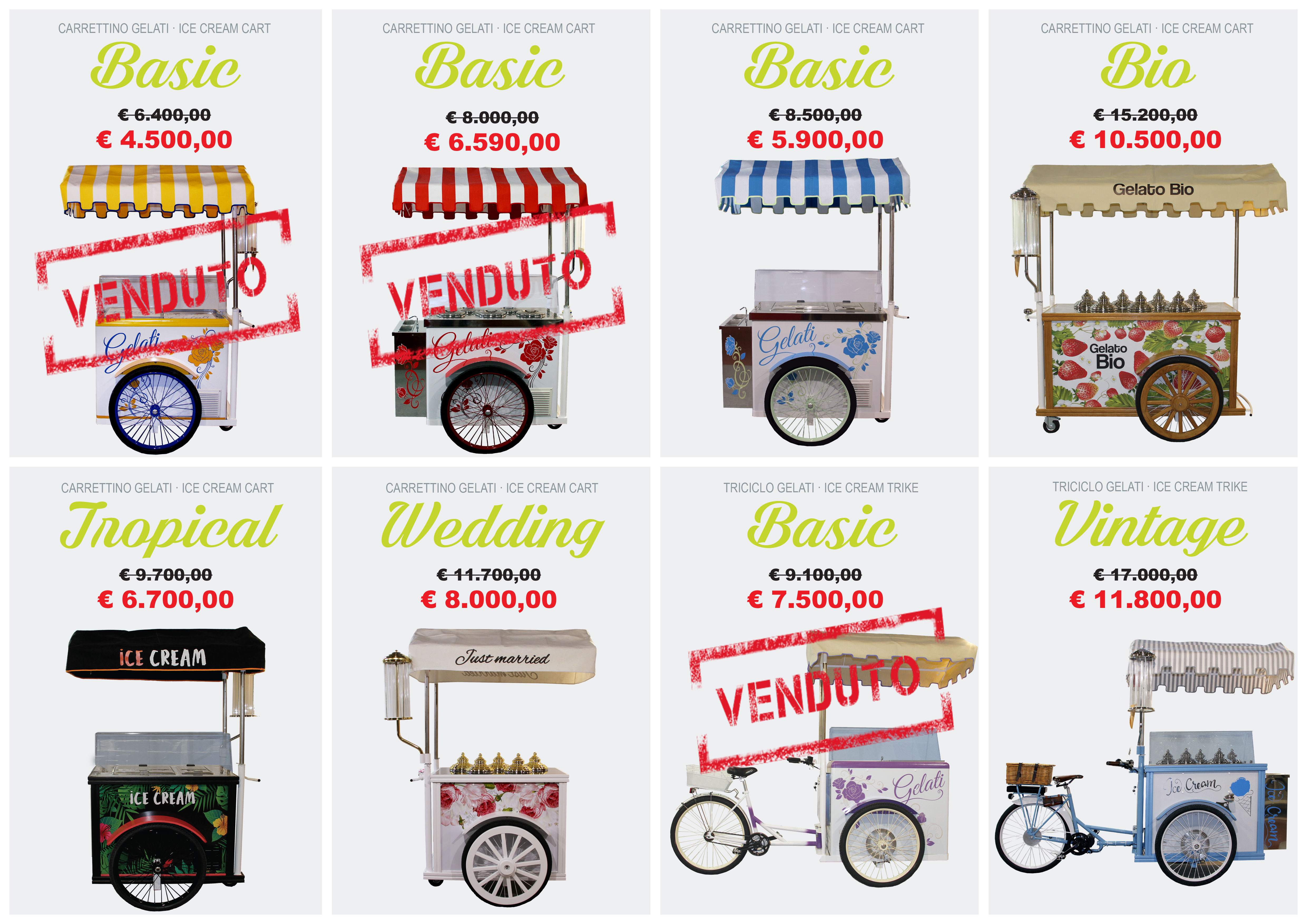 occasioni-offerte-carretti-gelato-triciclo-gelato ultime occasioni vendita ambulante gelato