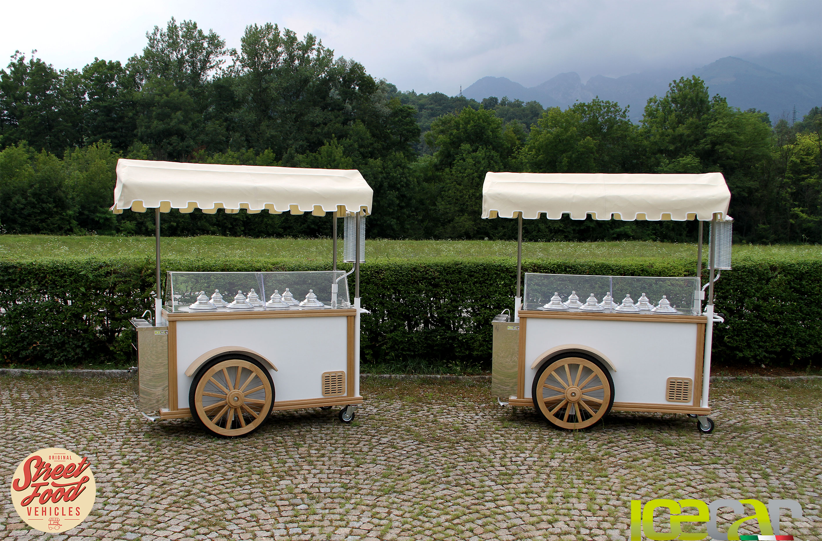 carrettini a spinta ambulanti vendita food e non food